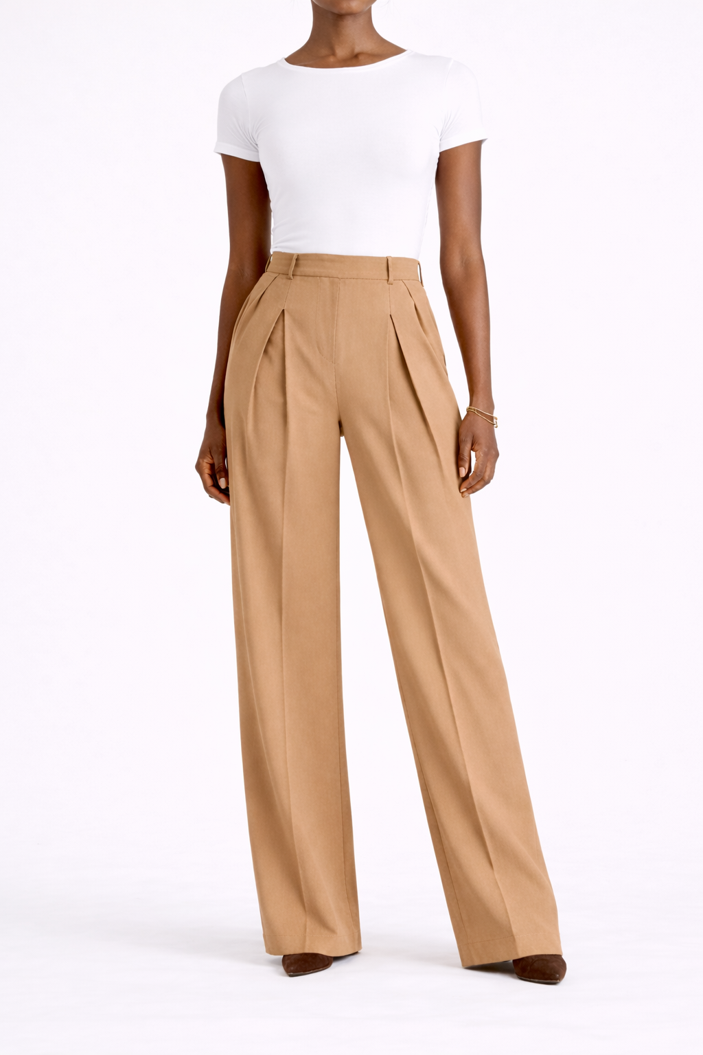 Organic Cotton High-Rise Wide Leg Trousers
