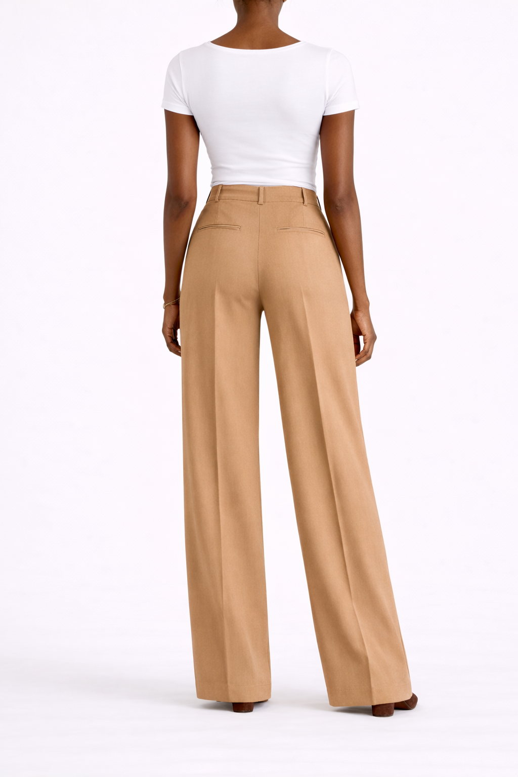 Organic Cotton High-Rise Wide Leg Trousers