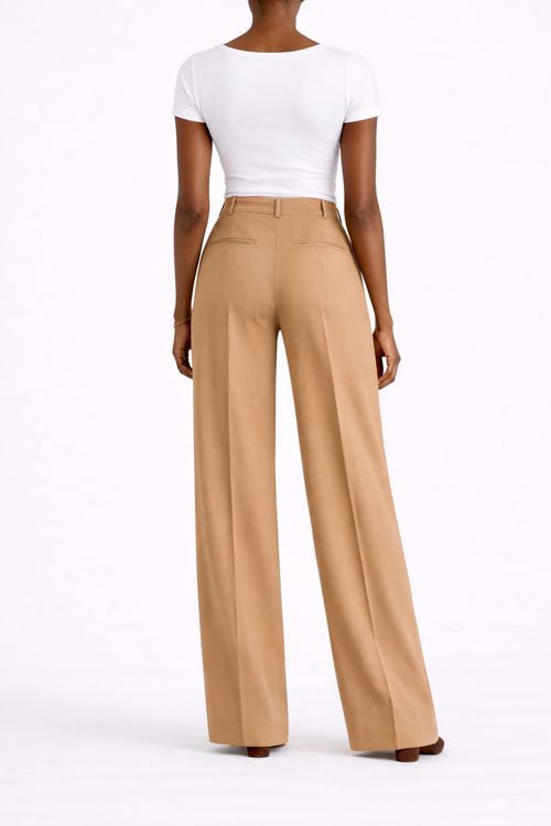 Organic Cotton High-Rise Wide Leg Trousers