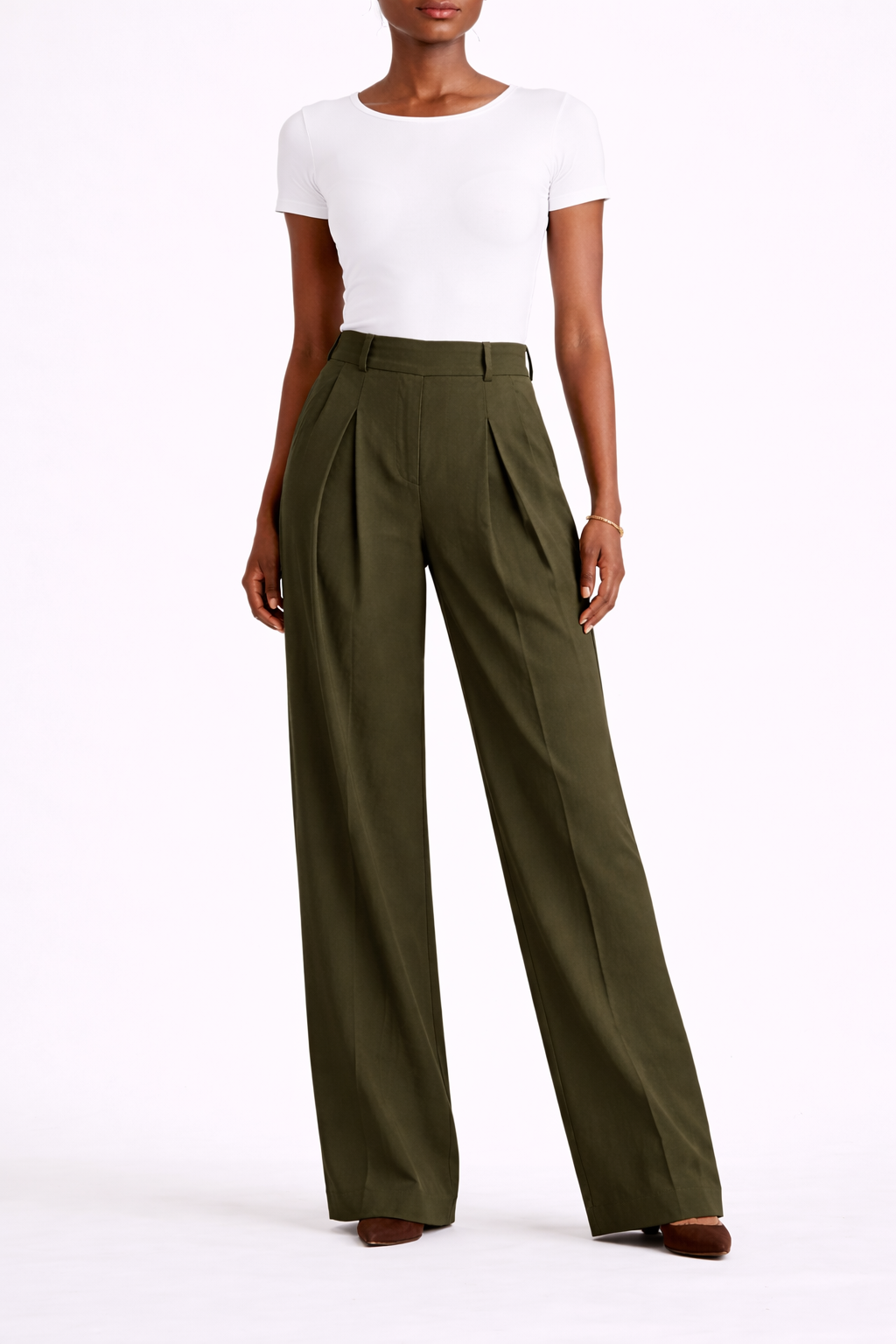 Organic Cotton High-Rise Wide Leg Trousers
