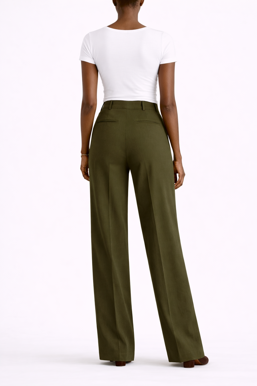 Organic Cotton High-Rise Wide Leg Trousers